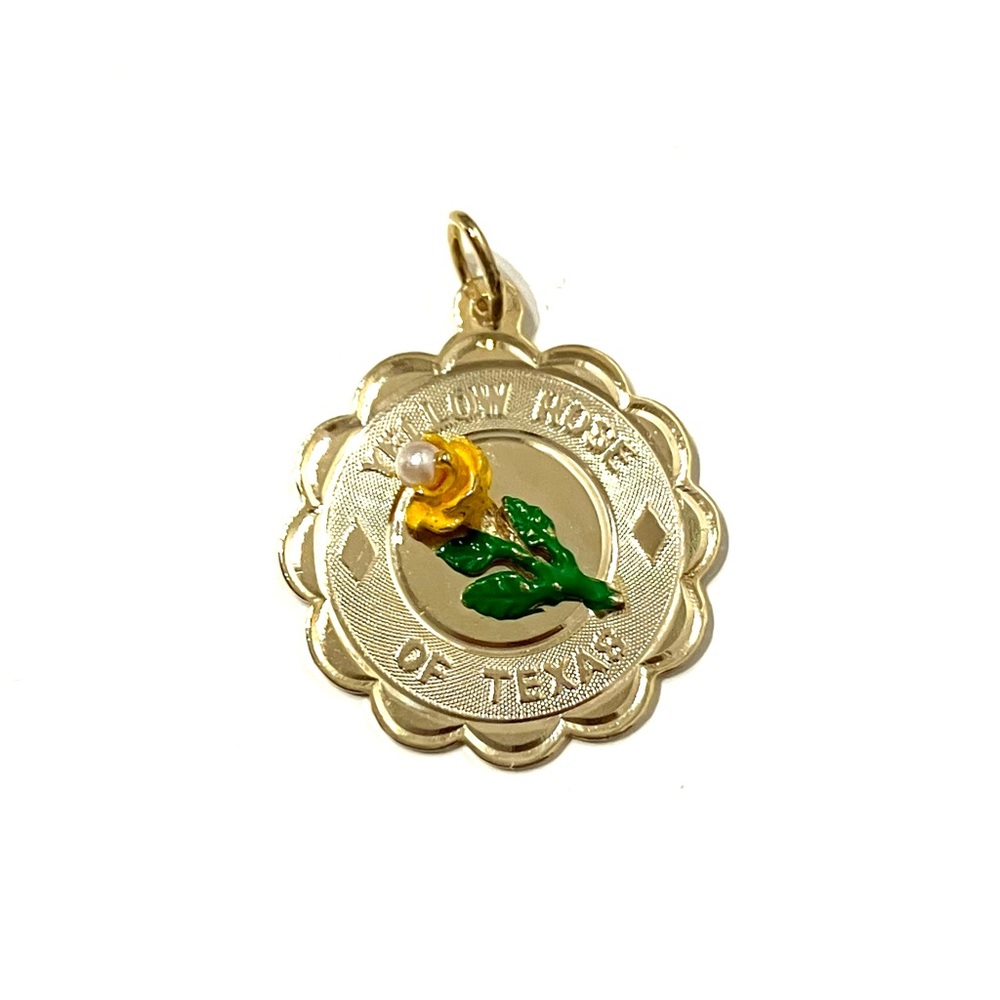 Gold Filled Yellow Rose of Texas Pendant Charm
